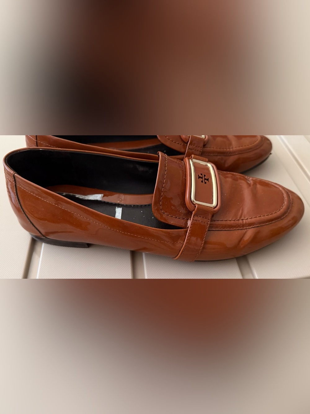 TORY BURCH GEORGIA LOAFER PATENT LEATHER FLATS - SIZE 8 - Picture 6 of 9